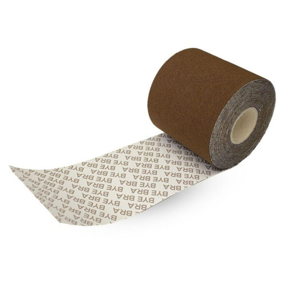 BYE BRA BODY CINTA 5M X 6.5 CM + 3 PARES DE PEZONERAS MARRON OSCURO - Imagen 2