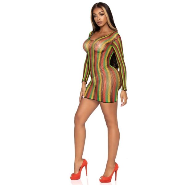 LEG AVENUE MINIVESTIDO DE RED RASTAS TALLA UNICA - Imagen 2