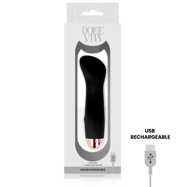 DOLCE VITA VIBRADOR RECARGABLE ONE NEGRO 7 VELOCIDADES - Imagen 4