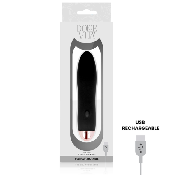 DOLCE VITA VIBRADOR RECARGABLE FOUR NEGRO 7 VELOCIDADES - Imagen 3