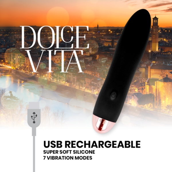 DOLCE VITA VIBRADOR RECARGABLE FOUR NEGRO 7 VELOCIDADES - Imagen 4