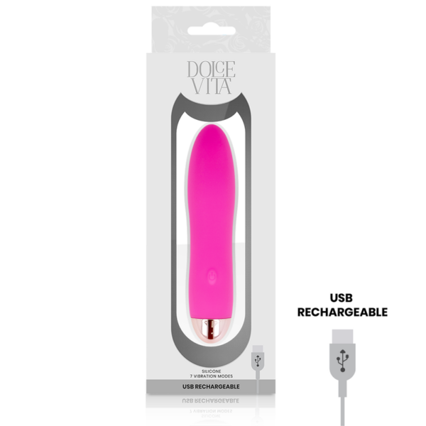 DOLCE VITA VIBRADOR RECARGABLE FOUR ROSA 7 VELOCIDADES - Imagen 3