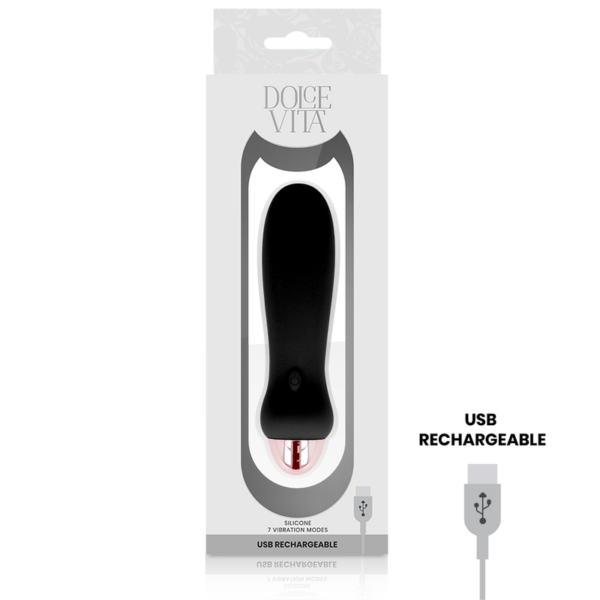 DOLCE VITA VIBRADOR RECARGABLE FIVE NEGRO 7 VELOCIDADES - Imagen 3