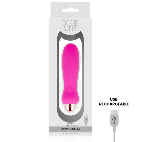 DOLCE VITA VIBRADOR RECARGABLE FIVE ROSA 7 VELOCIDADES - Imagen 3