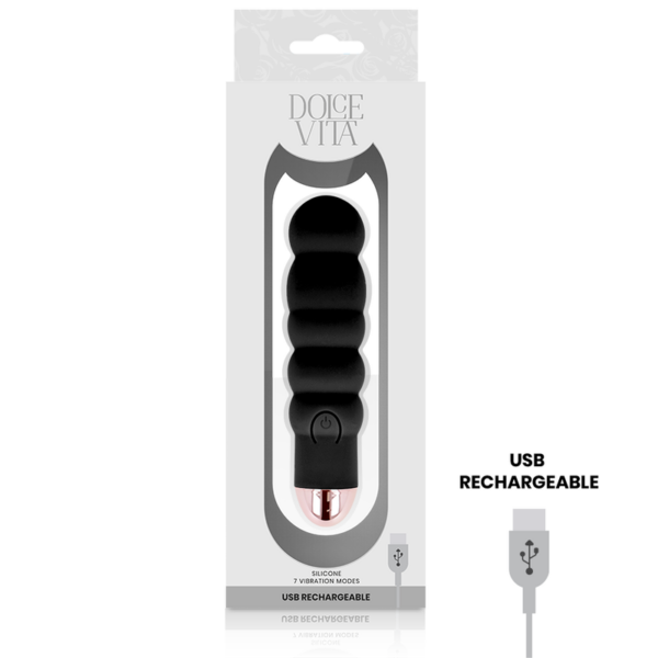 DOLCE VITA VIBRADOR RECARGABLE SIX NEGRO 7 VELOCIDADES - Imagen 3