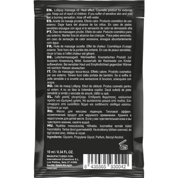 COQUETTE CHIC DESIRE POCKET ACEITE MASAJE KISSABLE EFECTO CALOR PIRULETA 10 ML - Imagen 2