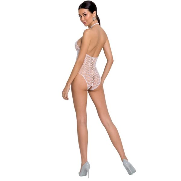 PASSION WOMAN BS087 BODYSTOCKING BLANCO TALLA UNICA - Imagen 2