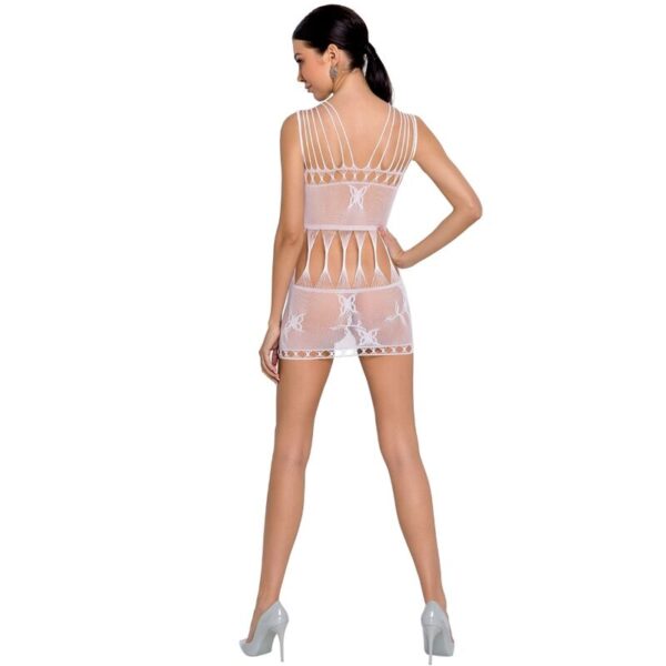 PASSION WOMAN BS090 BODYSTOCKING BLANCO TALLA UNICA - Imagen 2