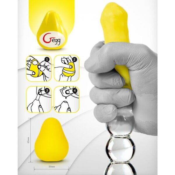 GVIBE HUEVO MASTURBADOR TEXTURADO REUTILIZABLE AMARILLO - Imagen 4
