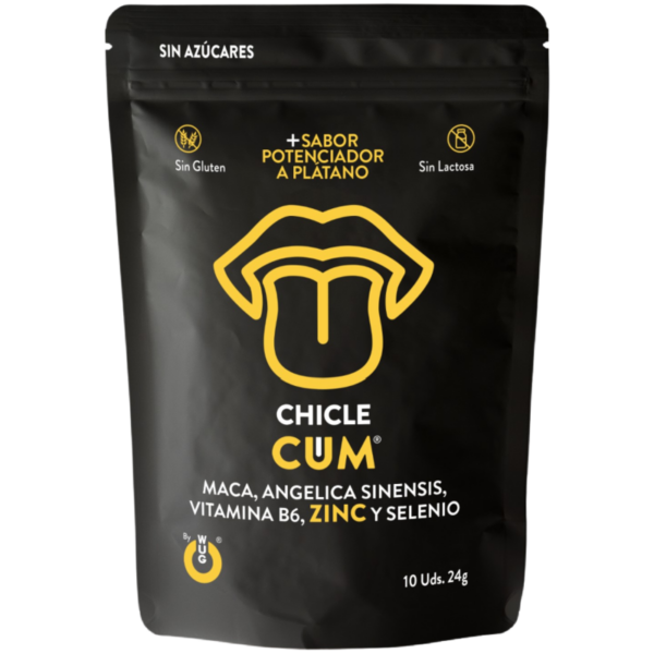 WUG GUM CUM CHICLE AUMENTADOR DE EYACULACION  SABOR A PLATANO DEL SEMEN 10 UNIDADES