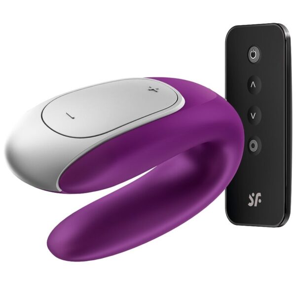 SATISFYER DOUBLE FUN PARTNER VIBRATOR - LILA - Imagen 2