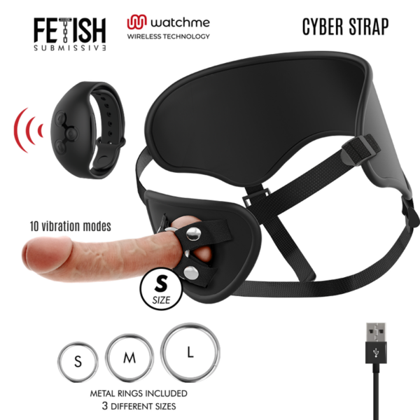 CYBER STRAP ARNES CON DILDO CONTROL REMOTO TECNOLOGIA WATCHME S - Imagen 2