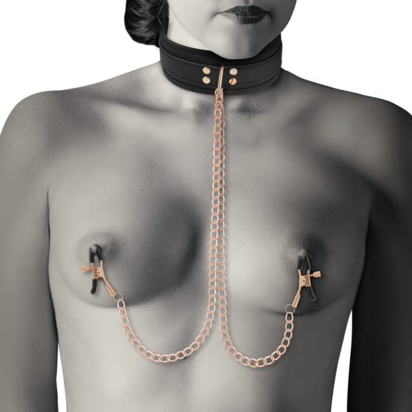 COQUETTE CHIC DESIRE FANTASY COLLAR CON PINZAS PEZONES CON FORRO DE NEOPRENO - Imagen 3