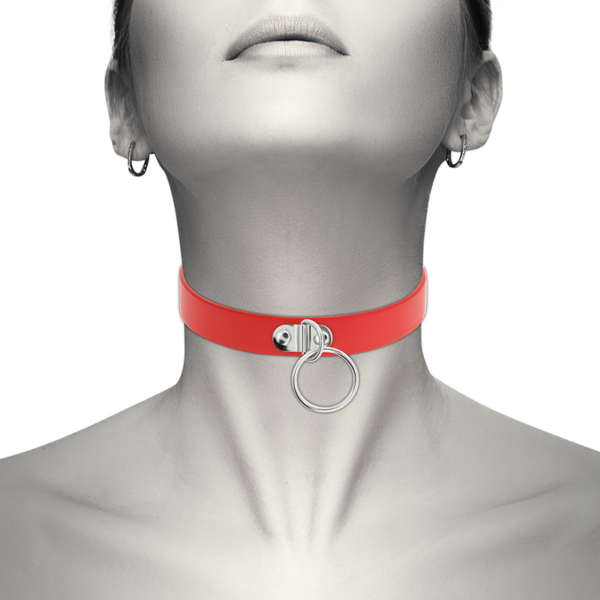 COQUETTE CHIC DESIRE COLLAR CUERO VEGANO ROJO ACCESORIO WOMAN FETISH - Imagen 2