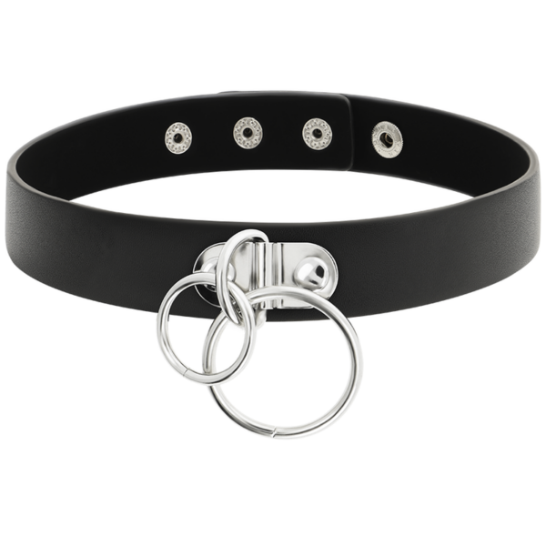 COQUETTE CHIC DESIRE CHOKER CUERO VEGANO - DOBLE ANILLA - Imagen 3