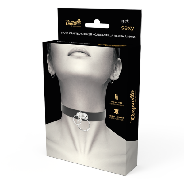 COQUETTE CHIC DESIRE CHOKER CUERO VEGANO - DOBLE ANILLA - Imagen 5