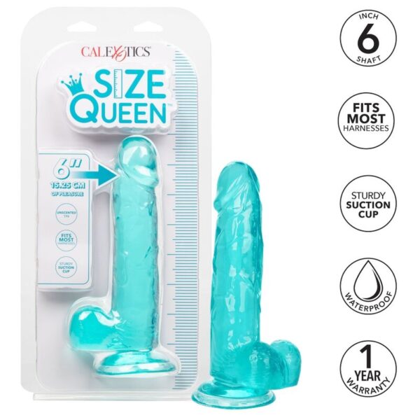 CALEX SIZE QUEEN DILDO - AZUL 15.3 CM - Imagen 3