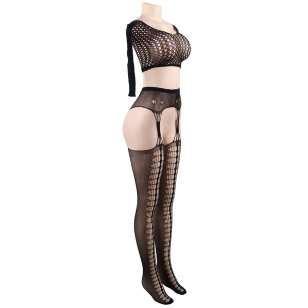 QUEEN LINGERIE BODYSTOCKING TOP MANGA LARGA S-L - Imagen 5
