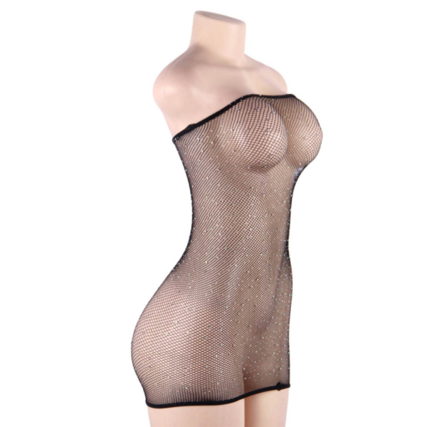 QUEEN LINGERIE VESTIDO CUERPO DE RED CON BRILLANTES S-L - Imagen 4