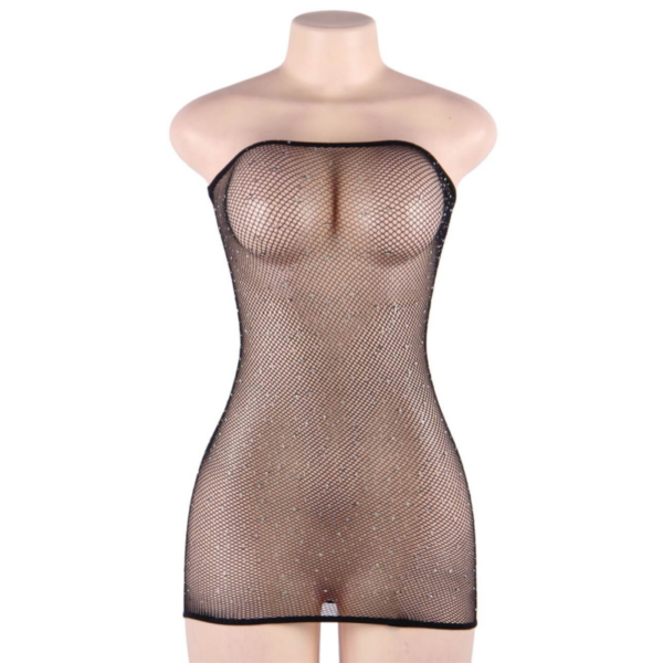 QUEEN LINGERIE VESTIDO CUERPO DE RED CON BRILLANTES S-L - Imagen 3
