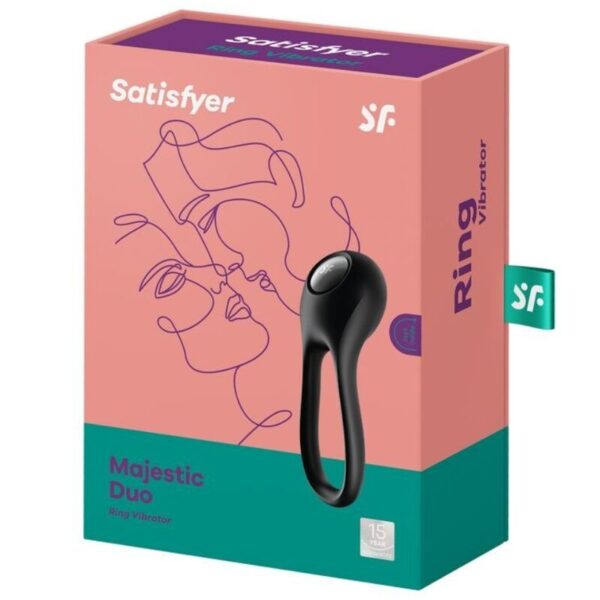 SATISFYER MAJESTIC DUO ANILLO VIBRADOR NEGRO - Imagen 4
