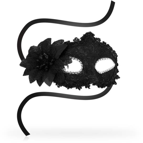 OHMAMA MASKS ANTIZAZ ESTILO VENECIANO FLOR LATERAL -  NEGRA - Imagen 2