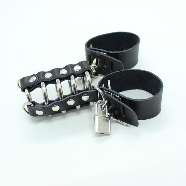 OHMAMA FETISH JAULA PENE CON ANILLAS METALICAS Y CORREAS PIEL - Imagen 3