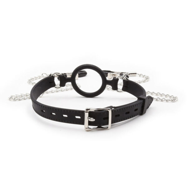 OHMAMA FETISH MORDAZA DE ANILLA CON CADENAS Y PINZAS PEZONES - Imagen 3