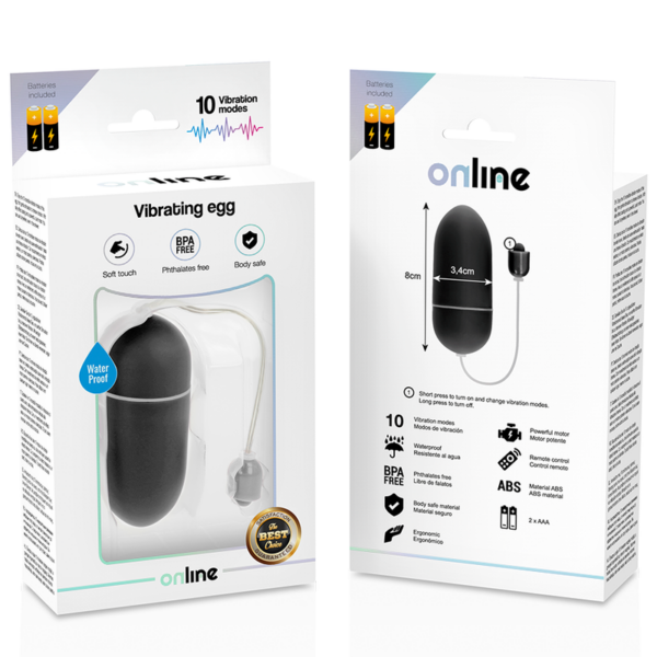 ONLINE HUEVO VIBRADOR WATERPROOF - NEGRO - Imagen 4