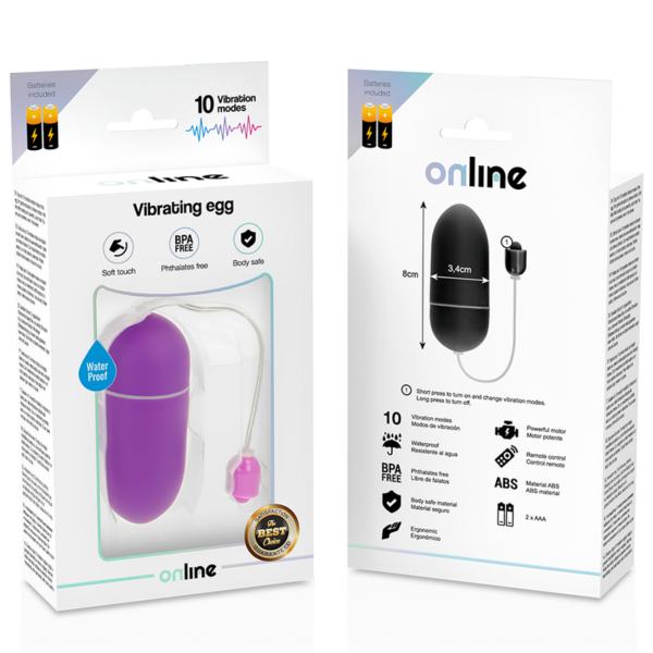 ONLINE HUEVO VIBRADOR WATERPROOF - LILA - Imagen 4
