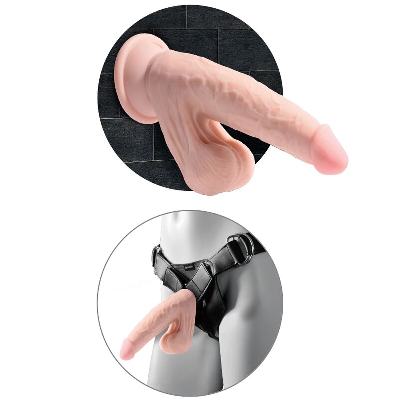 KING COCK PLUS 3D COCK SWINGING BALLS 24.5 CM - NATURAL - Imagen 4