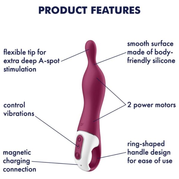 SATISFYER A-MAZING 1 VIBRADOR PUNTO A - BERRY - Imagen 4