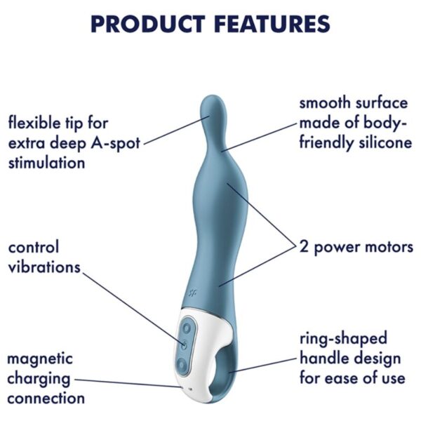 SATISFYER A-MAZING 1 VIBRADOR PUNTO A - AZUL - Imagen 4