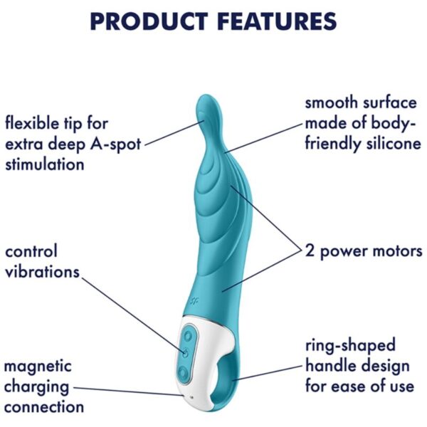 SATISFYER A-MAZING 2 VIBRADOR PUNTO A - TURQUESA - Imagen 4