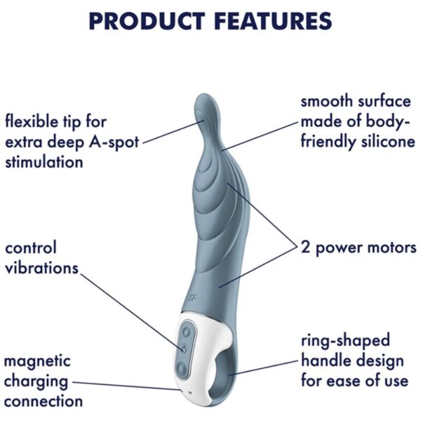 SATISFYER A-MAZING 2 VIBRADOR PUNTO A - GRIS - Imagen 4