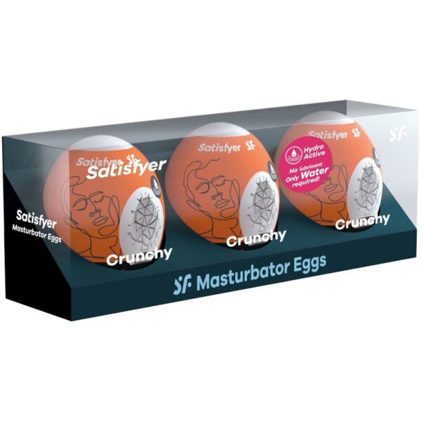 SATISFYER 3 HUEVOS MASTURBADORES - CRUNCHY - Imagen 2