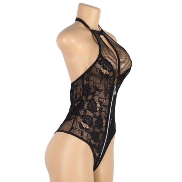 SUBBLIME TEDDY DE ENCAJES FLORAL CON CREMALLERA S/M - Imagen 4