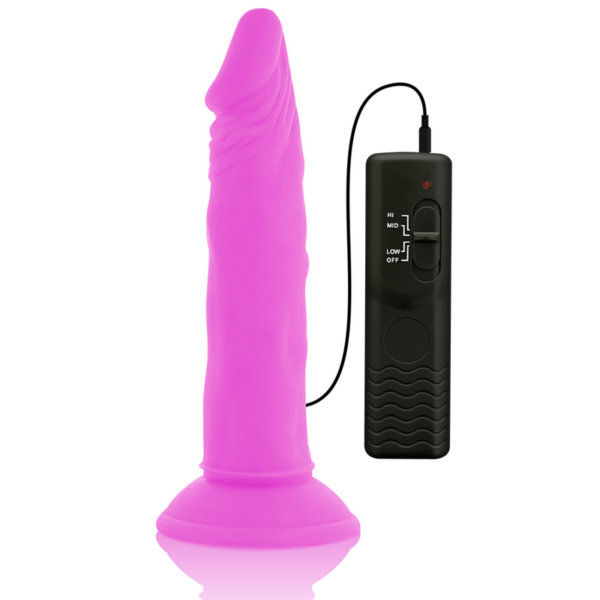 DIVERSIA DILDO FLEXIBLE CON VIBRACION 23 CM - LILA - Imagen 4