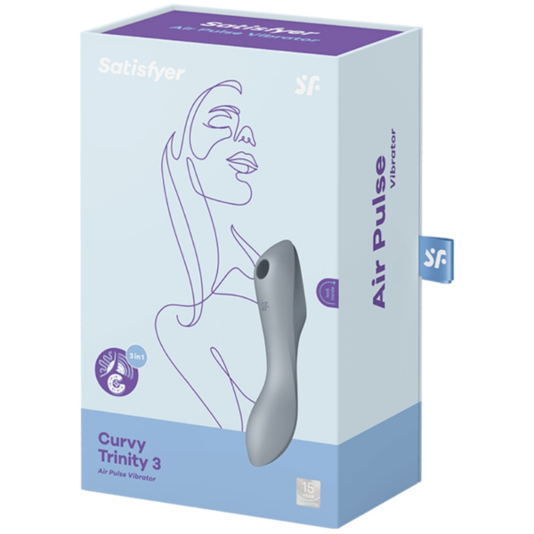 SATISFYER CURVY TRINITY 3 ESTIMULADOR Y VIBRADOR - GRIS - Imagen 3