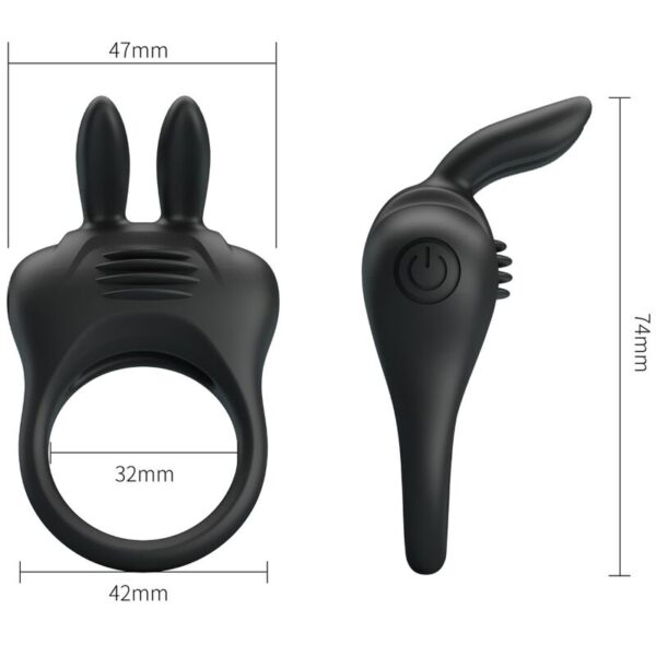 PRETTY LOVE DAVION ANILLO VIBRADOR RABBIT - Imagen 4