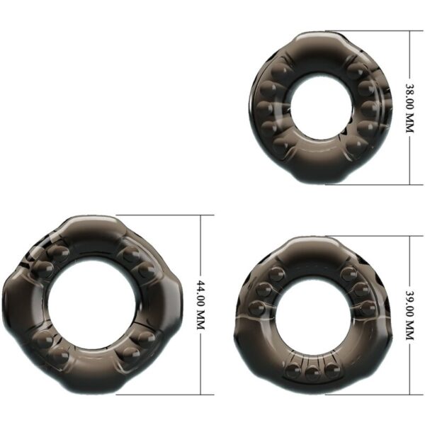 COCK RINGS YVONNE SET 3 ANILLOS PENE - Imagen 3