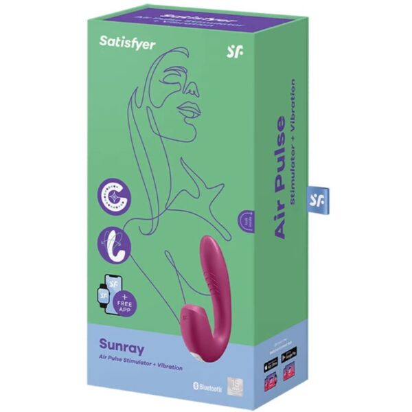 SATISFYER SUNRAY ESTIMULADOR Y VIBRADOR APP - ROJO - Imagen 3