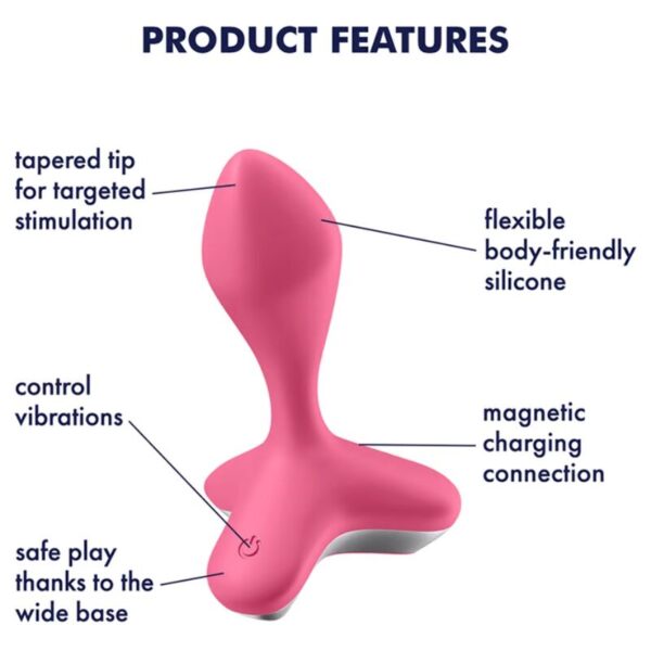 SATISFYER GAME CHANGER PLUG VIBRADOR - ROSA - Imagen 4
