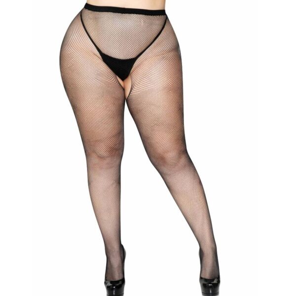 LEG AVENUE PANTYS DE REJILLA CON ABERTURA EN LA ENTREPIERNA PLUS - Imagen 2