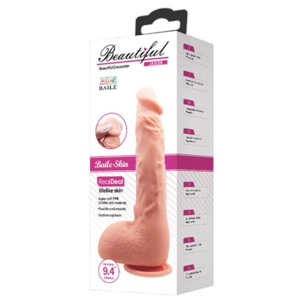 DILDO REALISTICO JASON NATURAL 24 CM - Imagen 4