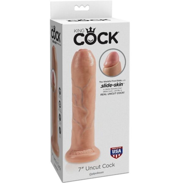 KING COCK DILDO REALISTICO UNCUT NATURAL 21 CM - Imagen 4