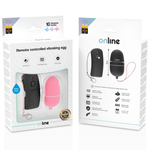 ONLINE HUEVO VIBRADOR CON MANDO CONTROL REMOTO - ROSA - Imagen 4