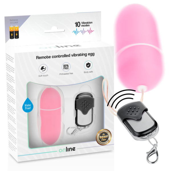 ONLINE HUEVO VIBRADOR CONTROL REMOTO L - ROSA
