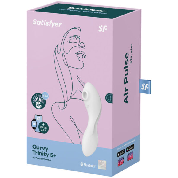 SATISFYER CURVY TRINITY 5 ESTIMULADOR Y VIBRADOR APP - BLANCO - Imagen 4