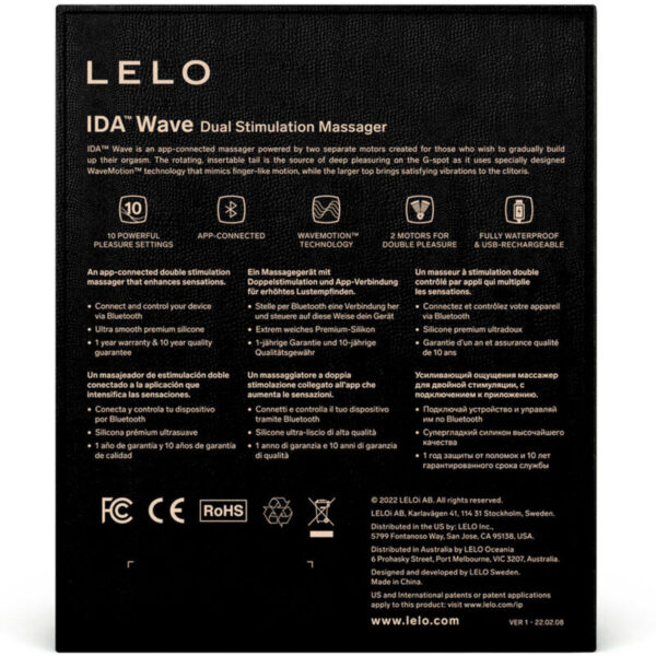 LELO IDA WAVE MASAJEADOR PAREJAS NEGRO - Imagen 5